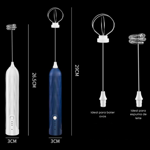 Mixer Recarregável Portátil 2 em 1 CremoMix Luxo